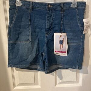 Faith Jeans Denim Blue Women's Shorts utility pockets 14
